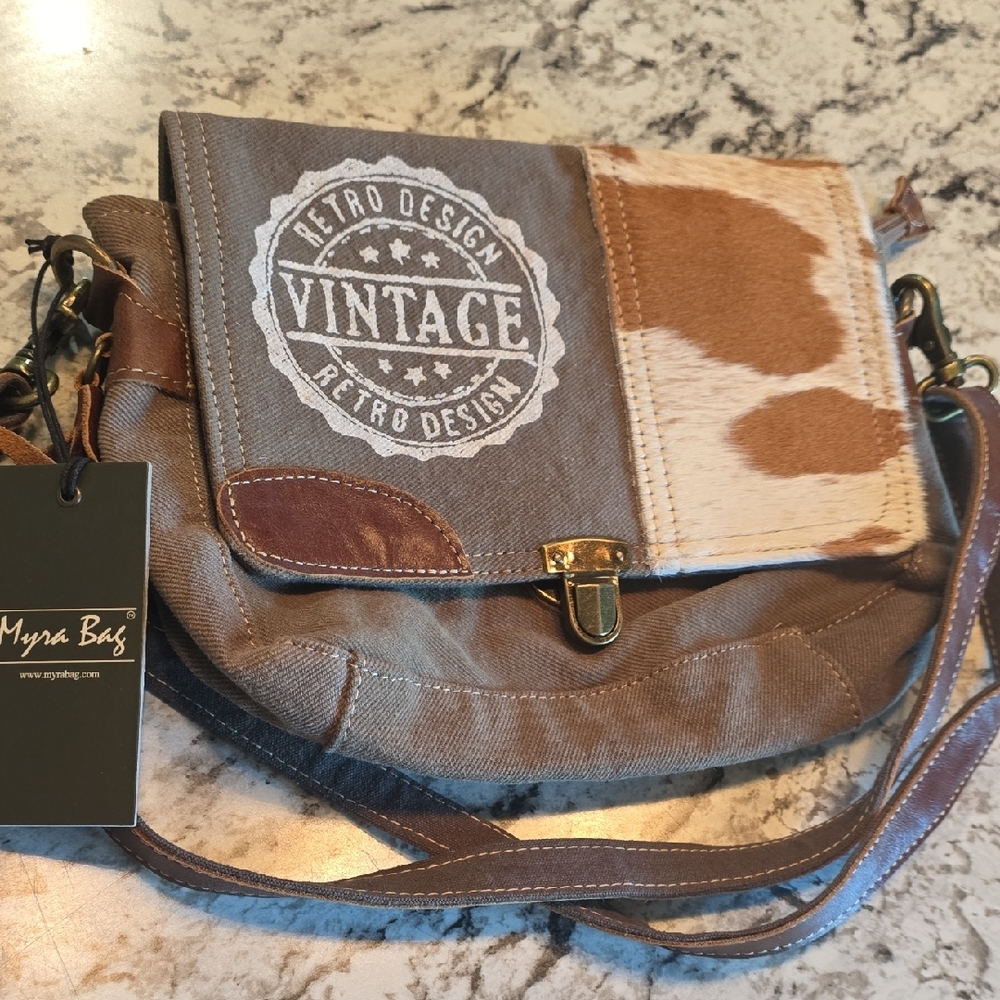 NWT Myra Bag Retro Brown and Cream Messenger